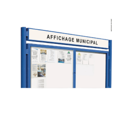 Kit 2 poteaux Quatro initiaux avec bandeau-titre - h 3000 mm pour Vitrine "1000" et "2000" - PROCITY