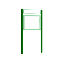 Kit 2 poteaux Quatro initiaux avec bandeau-titre - h 3000 mm pour Vitrine "1000" et "2000" - PROCITY VERT