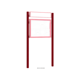 Kit 2 poteaux Quatro initiaux avec ou sans bandeau-titre - h 2700 mm pour Vitrine "1000" et "2000" - PROCITY-RAL 3004