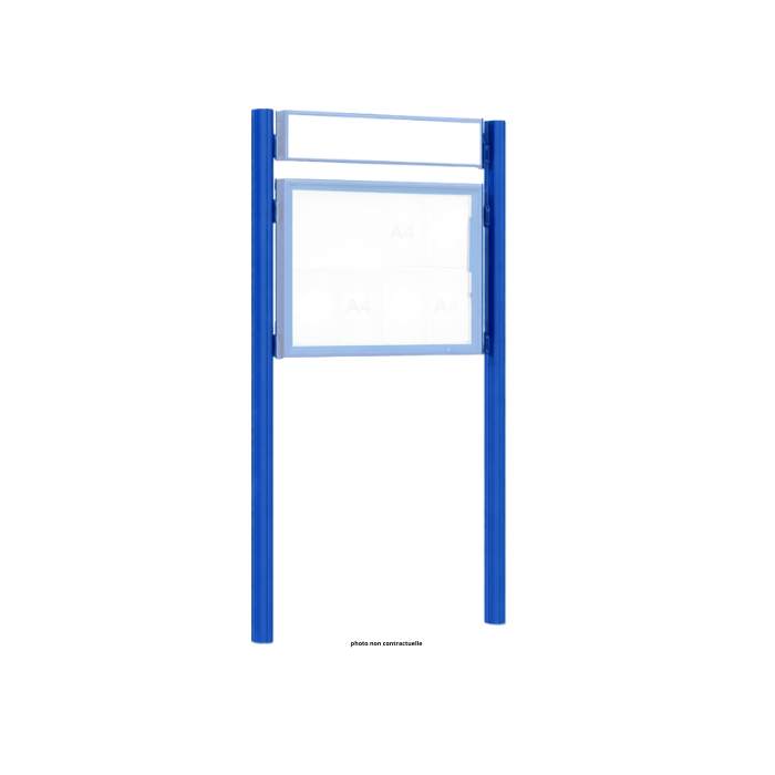 Kit 2 poteaux Quatro initiaux avec ou sans bandeau-titre - h 2700 mm pour Vitrine "1000" et "2000" - PROCITY