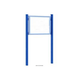 Kit 2 poteaux Quatro initiaux sans bandeau-titre - h 2475 mm pour Vitrine "1000" et "2000" - PROCITY