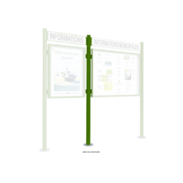 Poteau sur platine Quatro complémentaire sans bandeau-titre - h 2208 mm pour Vitrine "1000" et "2000" - PROCITY
