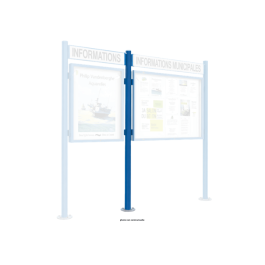 Poteau sur platine Quatro complémentaire sans bandeau-titre - h 2208 mm pour Vitrine "1000" et "2000" - PROCITY