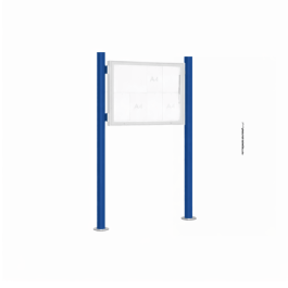 Kit 2 poteaux sur platines Quatro initiaux sans bandeau-titre - hauteur 2208 mm pour Vitrine "1000" et "2000" - PROCITY