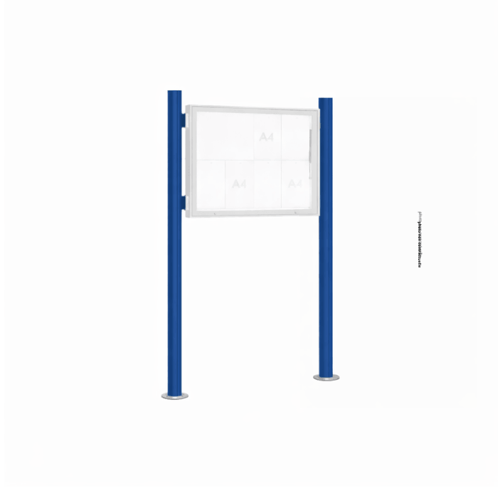 Kit 2 poteaux sur platines Quatro initiaux sans bandeau-titre - hauteur 2208 mm pour Vitrine "1000" et "2000" - PROCITY