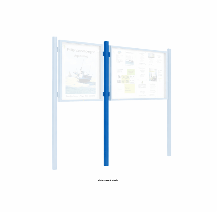 Poteau Quatro complémentaire avec ou sans bandeau-titre - h 2700 mm pour Vitrine "1000" et "2000" - PROCITY