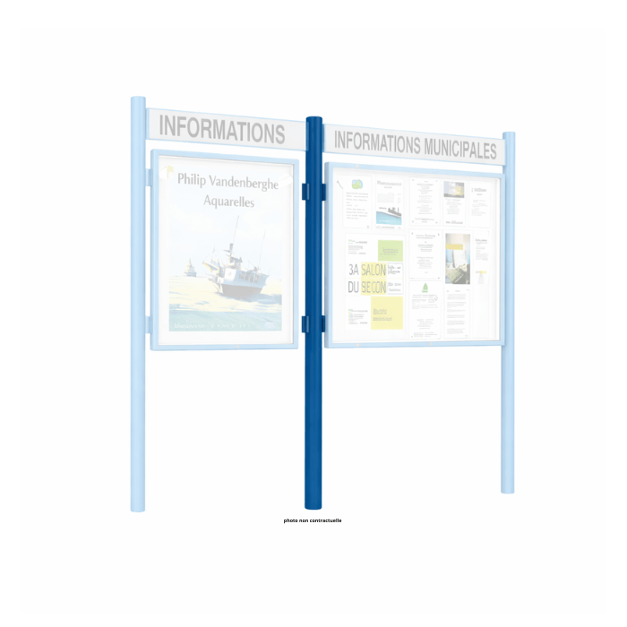 Poteau Quatro complémentaire avec bandeau-titre - h 3000 mm pour Vitrine "1000" et "2000" - PROCITY