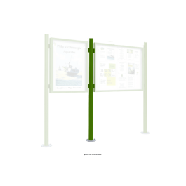 Kit 2 poteaux sur platines Quatro initiaux sur platines sans bandeau-titre - h 2058 mm pour Vitrine "1000" et "2000" - PROCITY