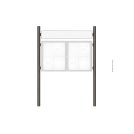 Kit 2 poteaux  Ø 76 avec bandeau-titre - h 3000 pour Vitrine "1000" et "2000" - PROCITY