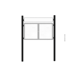 Kit 2 poteaux  Ø 76 avec bandeau-titre - h 3000 pour Vitrine "1000" et "2000" - PROCITY