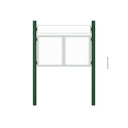 Kit 2 poteaux  Ø 76 avec bandeau-titre - h 3000 pour Vitrine "1000" et "2000" - PROCITY