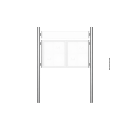 Kit 2 poteaux Ø 76 avec ou sans bandeau-titre  - h 2700 pour Vitrine "1000" et "2000" - PROCITY