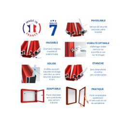 Vitrine "1000" vitrage Plexichocs® extérieure 1 porte levante - 8 A4 - PROCITY