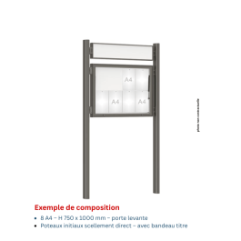 Vitrine "1000" vitrage Plexichocs® extérieure 1 porte levante - 8 A4 - PROCITY