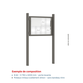 Vitrine "1000" vitrage en verre sécurisé extérieure 1 porte levante - 8 A4 - PROCITY