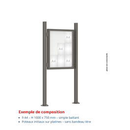 Vitrine "1000" vitrage Plexichocs® extérieure 1 porte battante- 9 A4 - PROCITY
