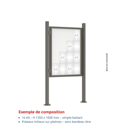 Vitrine "1000" vitrage Plexichocs® extérieure 1 porte battante- 16 A4 - PROCITY