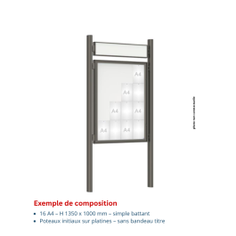 Vitrine "1000" vitrage Plexichocs® extérieure 1 porte battante- 16 A4 - PROCITY