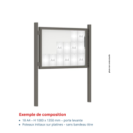 Vitrine "1000" vitrage Plexichocs® extérieure 1 porte levante - 18 A4 - PROCITY