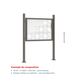 Vitrine "1000" vitrage Plexichocs® extérieure 1 porte levante - 18 A4 - PROCITY
