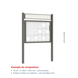 Vitrine "1000" vitrage Plexichocs® extérieure 1 porte levante - 18 A4 - PROCITY