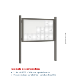 Vitrine "1000" vitrage Plexichocs® extérieure 1 porte levante - 21 A4 - PROCITY