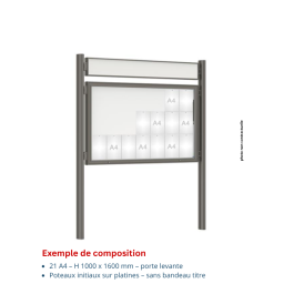 Vitrine "1000" vitrage Plexichocs® extérieure 1 porte levante - 21 A4 - PROCITY