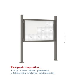 Vitrine "1000" vitrage verre sécurisé extérieure 1 porte levante - 21 A4 - PROCITY