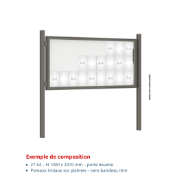 Vitrine "1000" vitrage Plexichocs® extérieure 1 porte levante - 27 A4 - PROCITY