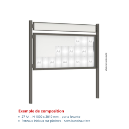 Vitrine "1000" vitrage verre sécurisé extérieure 1 porte levante - 27 A4 - PROCITY