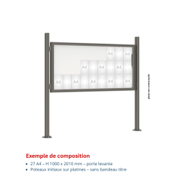 Vitrine "1000" vitrage verre sécurisé extérieure 1 porte levante - 27 A4 - PROCITY