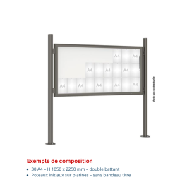 Vitrine "1000" vitrage Plexichocs® extérieure double battant- 30 A4 - PROCITY