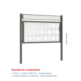 Vitrine "1000" vitrage Plexichocs® extérieure double battant- 30 A4 - PROCITY