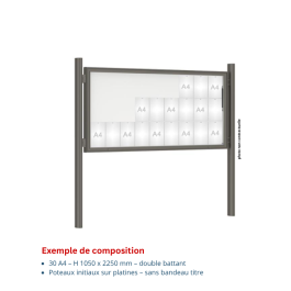 Vitrine "1000" vitrage Plexichocs® extérieure double battant- 30 A4 - PROCITY
