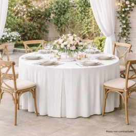 Housse pour table ronde Ø 153 cm lycra 300 gr/m²  – Nappe  professionnelle
