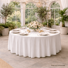 Housse pour table ronde Ø 183 cm lycra 300 gr/m²  – Nappe  professionnelle