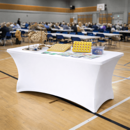 housse-pour-table-183x76-cm-lycra-210-grm-nappe-stretch-professionnelle 110 cm. Stretch, résistante et infroissable, idéale pour