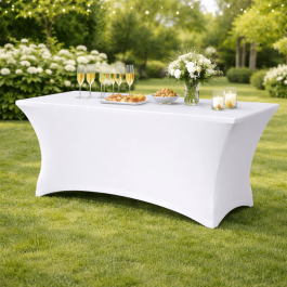 housse-pour-table-183x76-cm-lycra-210-grm-nappe-stretch-professionnelle 110 cm. Stretch, résistante et infroissable, idéale pour