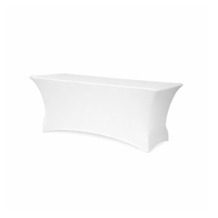 Housse de table stretch 122x76 cm – Blanc