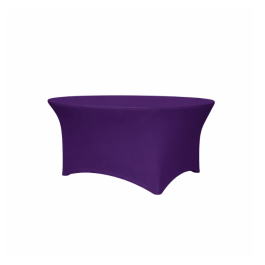 Housse pour table ronde Ø150 cm lycra 210 gr/m²-PRUNE  proche pantone 2695C