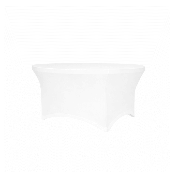 Housse pour table ronde Ø150 cm lycra 210 gr/m²-BLANC