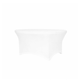 Housse pour table ronde Ø120 cm lycra 210 gr/m²-BLANC