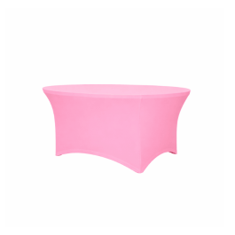 Housse pour table ronde Ø120 cm lycra 210 gr/m²–Rose bonbon  proche pantone 211C