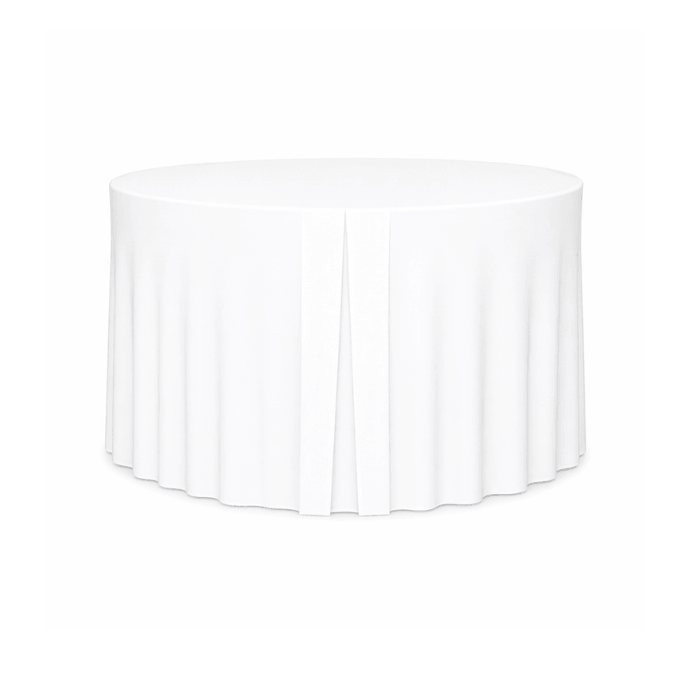 Nappe blanche tombante pour table ronde lycra 210 gr/m² - Nappe professionnelle