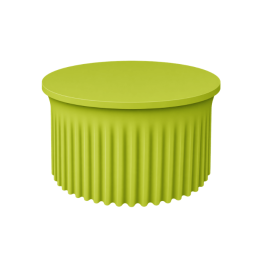 Housse plissée couleur Vert anis proche pantone 2300C pour table ronde lycra 210 gr/m²– Nappe stretch professionnelle