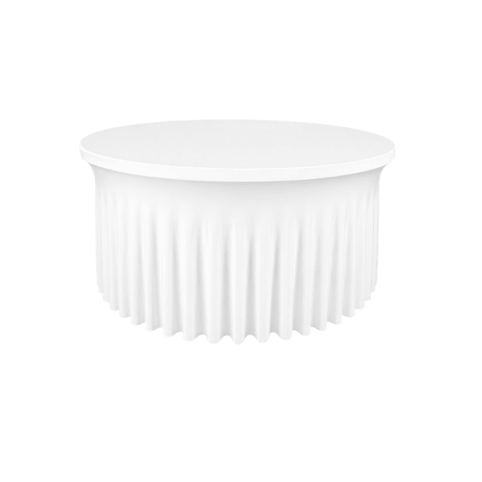 housse plissée couleur Blanche pour table ronde lycra 210 gr/m²– Nappe stretch professionnelle
