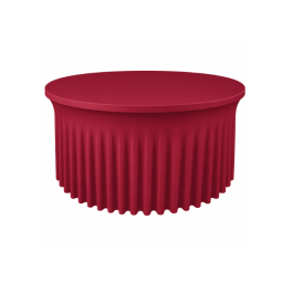 housse plissée couleur BORDEAUX  proche pantone 7427C pour table ronde lycra 210 gr/m²– Nappe stretch professionnelle