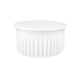 housse plissée couleur Blanche pour table ronde lycra 210 gr/m²– Nappe stretch professionnelle