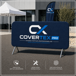 Housse personnalisée pour barrière de Police / Vauban  lycra 210 gr/m² - Covertex Pro