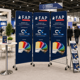 Housse personnalisable pour grille d'exposition Hexagone 200x100 cm lycra 210 gr/m²– Covertex Pro